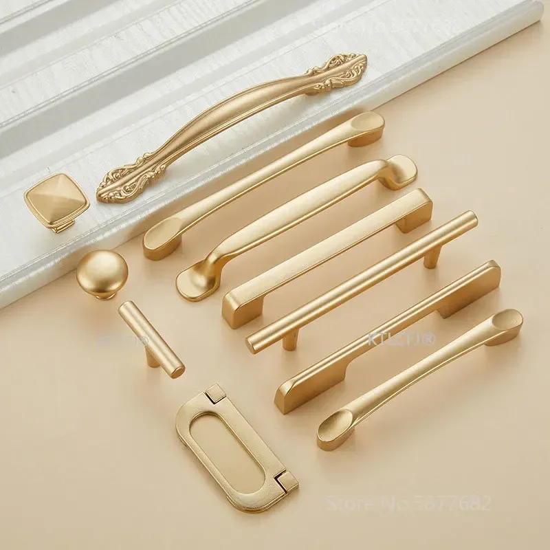 Drawer Pull Gold - Kitchen Cupboard Knob Square U Type