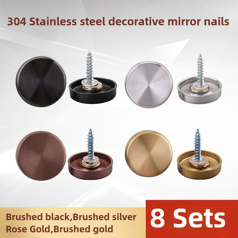 Furniture Hardware Fasteners - 8 Sets 16-40mm Mirror Fasteners Screws