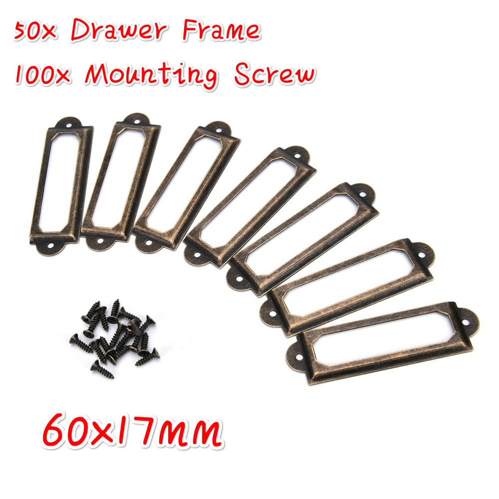 50Pcs Antique Brass Metal Labe - Furniture Hardware Names recension och pris