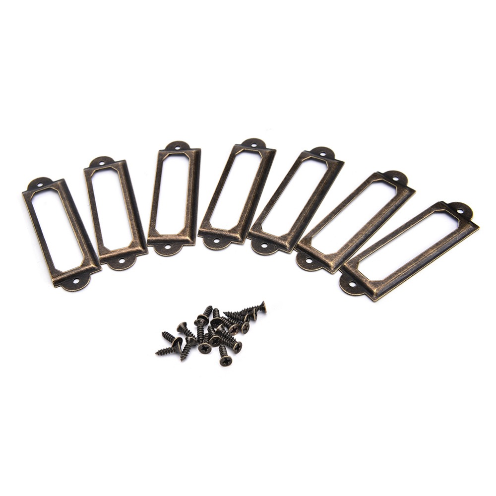 50Pcs Antique Brass Metal Labe - Furniture Hardware Names recension och pris