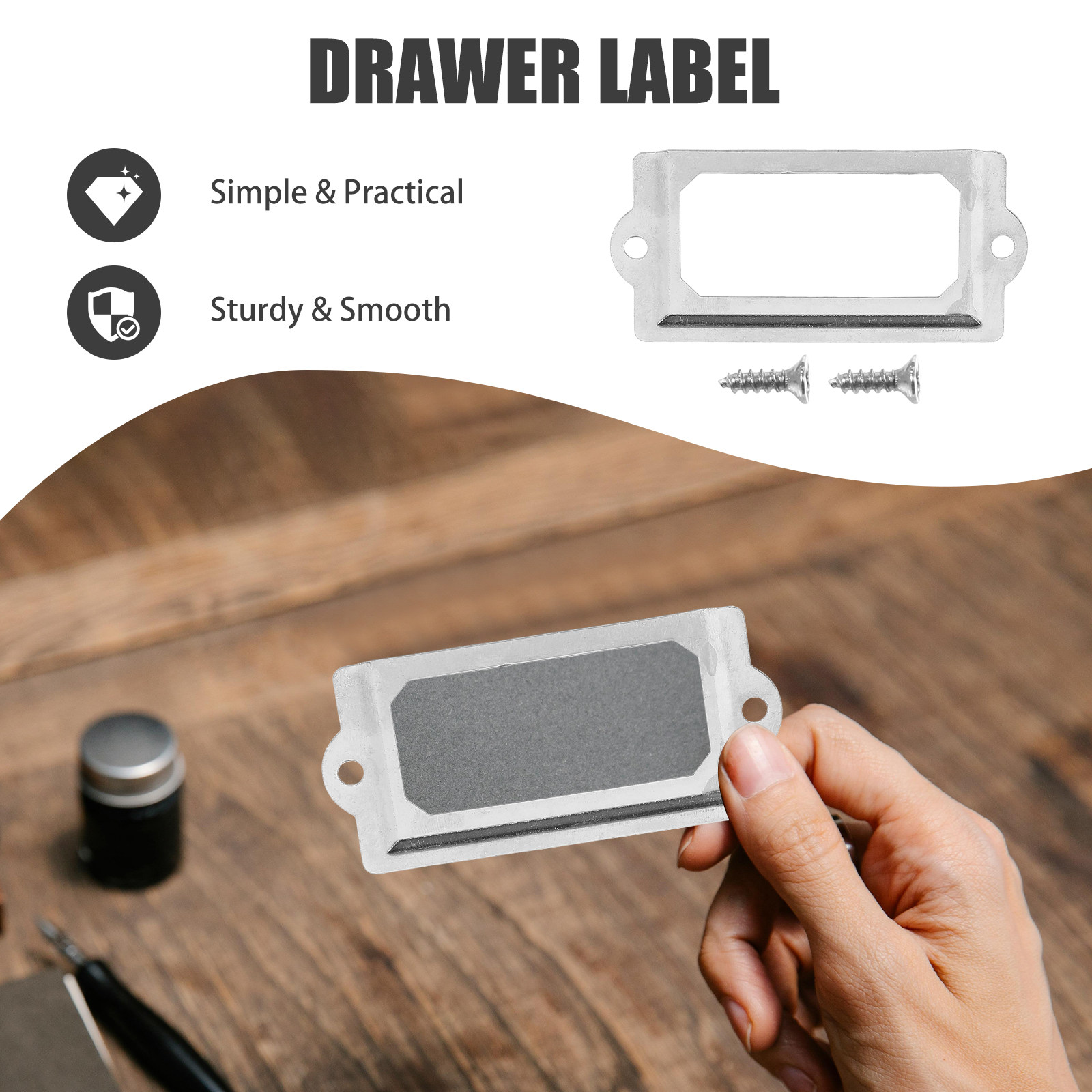 1Set Premium Iron Drawer Label - Furniture Hardware Names recension och pris