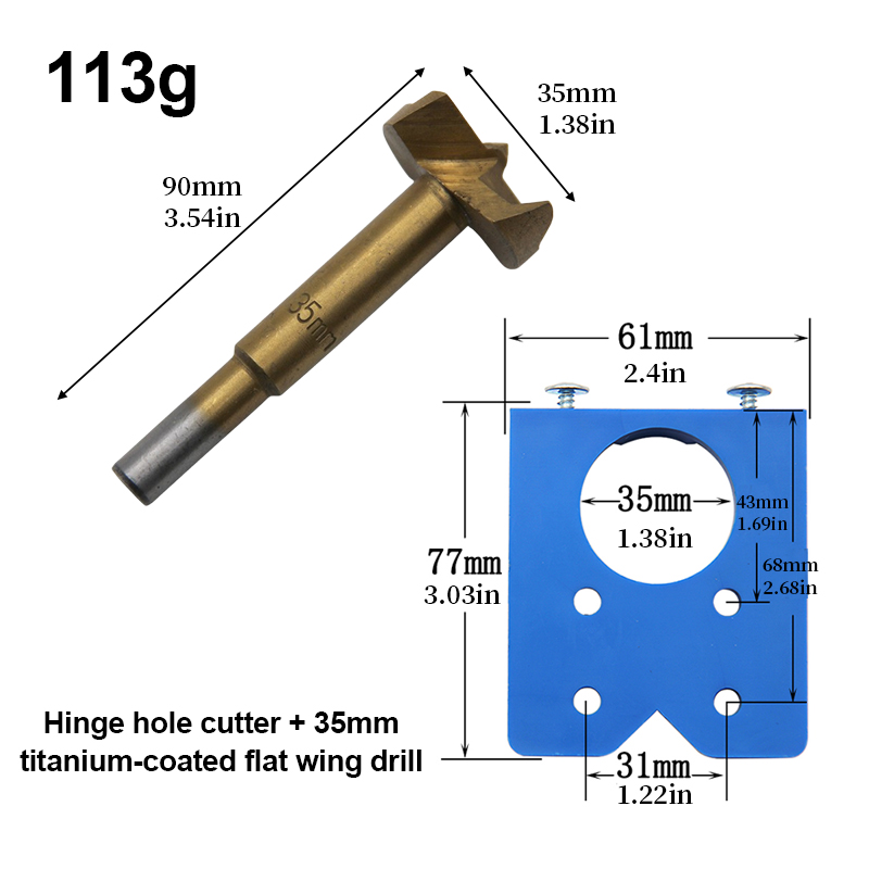 Hinge Boring Jig 35mm Titanium - Furniture Hardware Hinges recension och pris