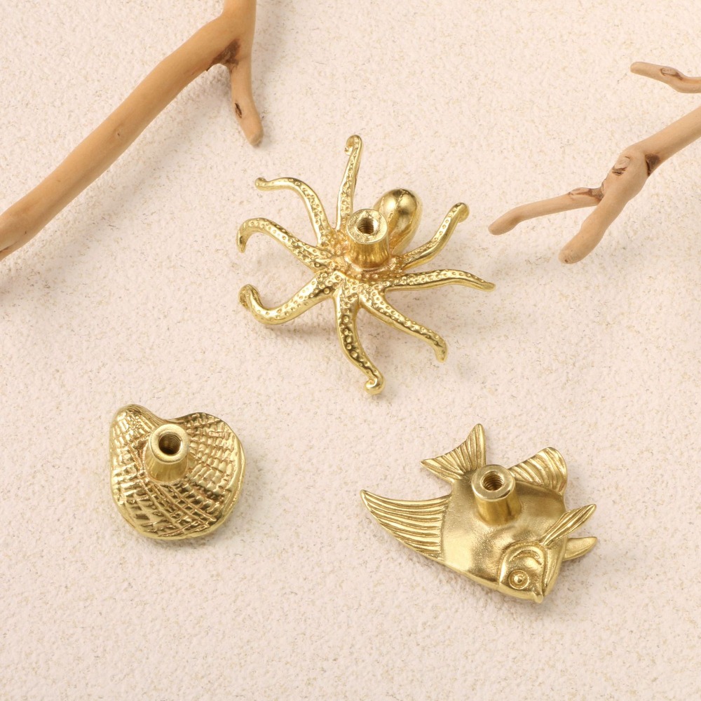 Octopus Gold Color Shell Fish  - Drawer Pull Gold recension och pris