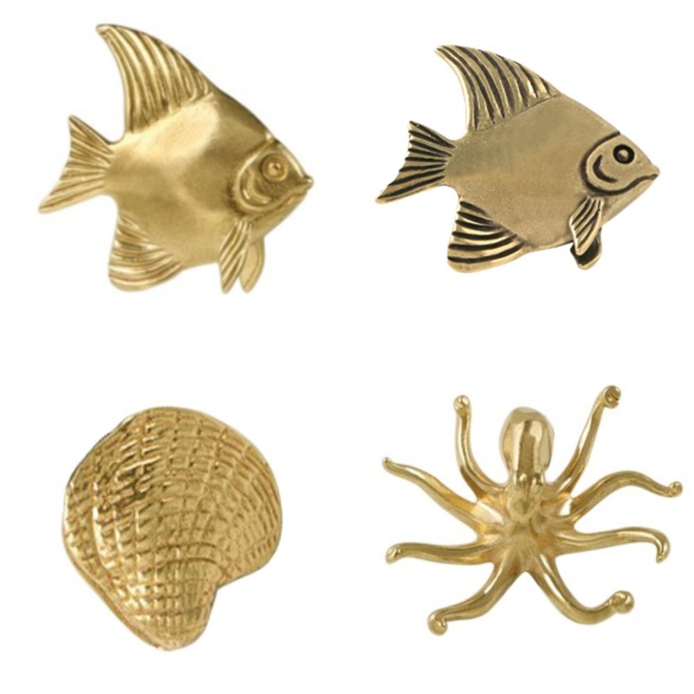 Octopus Gold Color Shell Fish  - Drawer Pull Gold recension och pris