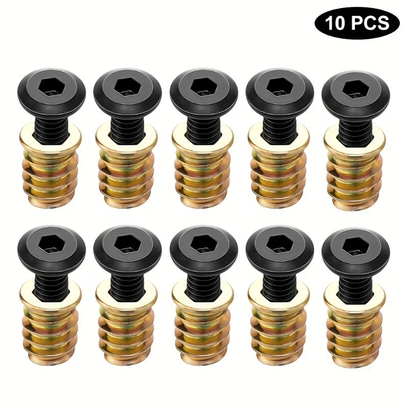 10PCS Threaded Inserts Nut Com - Furniture Hardware Fasteners recension och pris