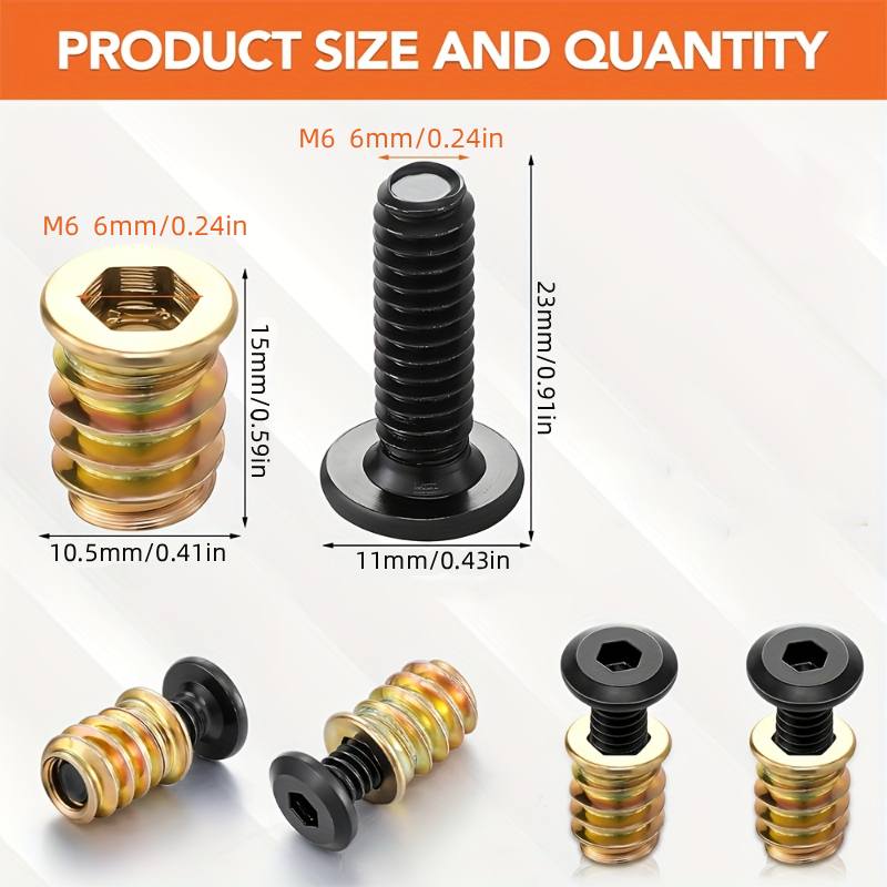 10PCS Threaded Inserts Nut Com - Furniture Hardware Fasteners recension och pris