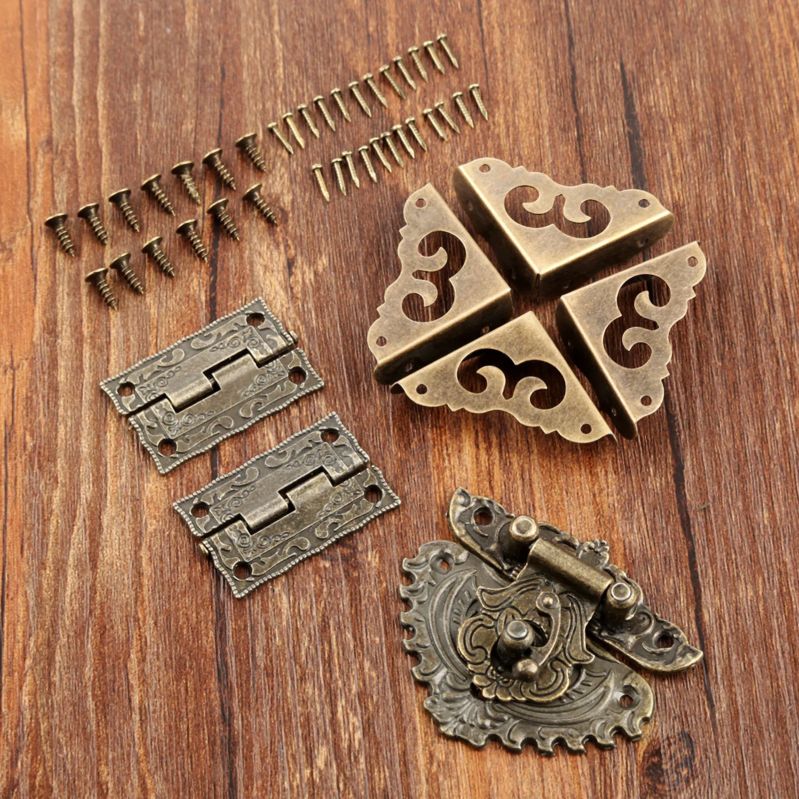 7pcs/set Antique Bronze Padloc - Furniture Hardware Hinges recension och pris