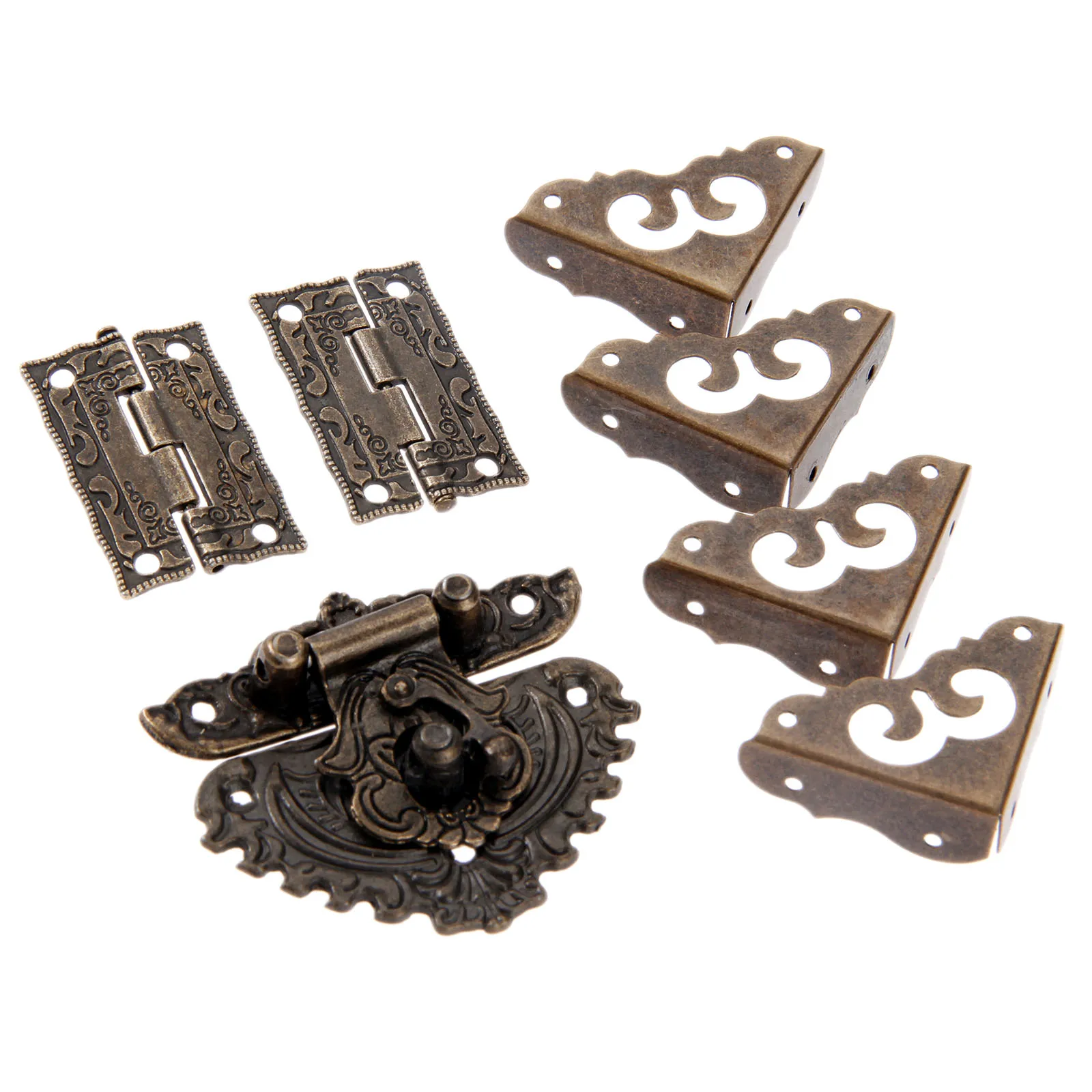 7pcs/set Antique Bronze Padloc - Furniture Hardware Hinges recension och pris