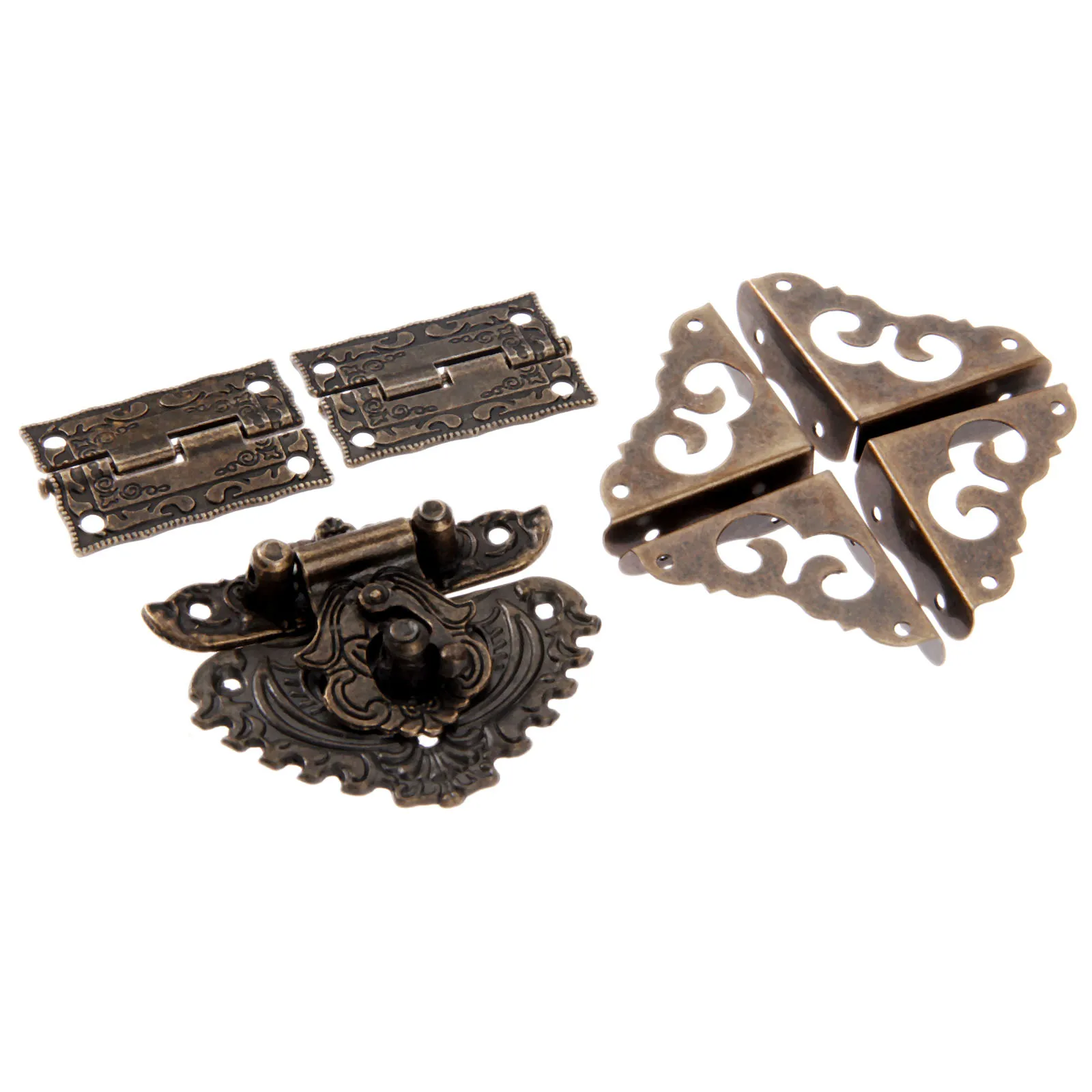 7pcs/set Antique Bronze Padloc - Furniture Hardware Hinges recension och pris