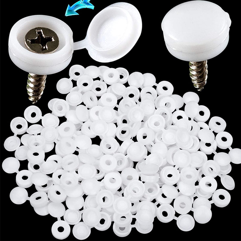 White Hinged Plastic Screw Cap - Furniture Hardware Hinges recension och pris
