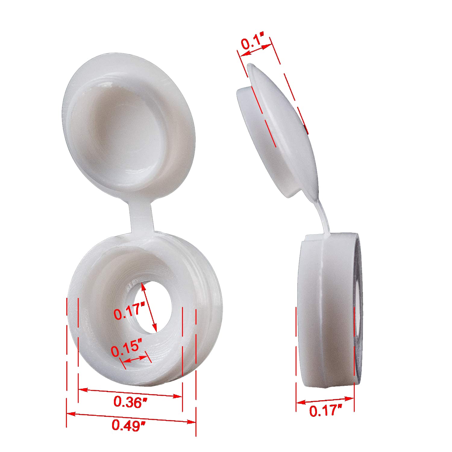 White Hinged Plastic Screw Cap - Furniture Hardware Hinges recension och pris
