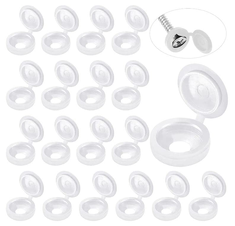 White Hinged Plastic Screw Cap - Furniture Hardware Hinges recension och pris