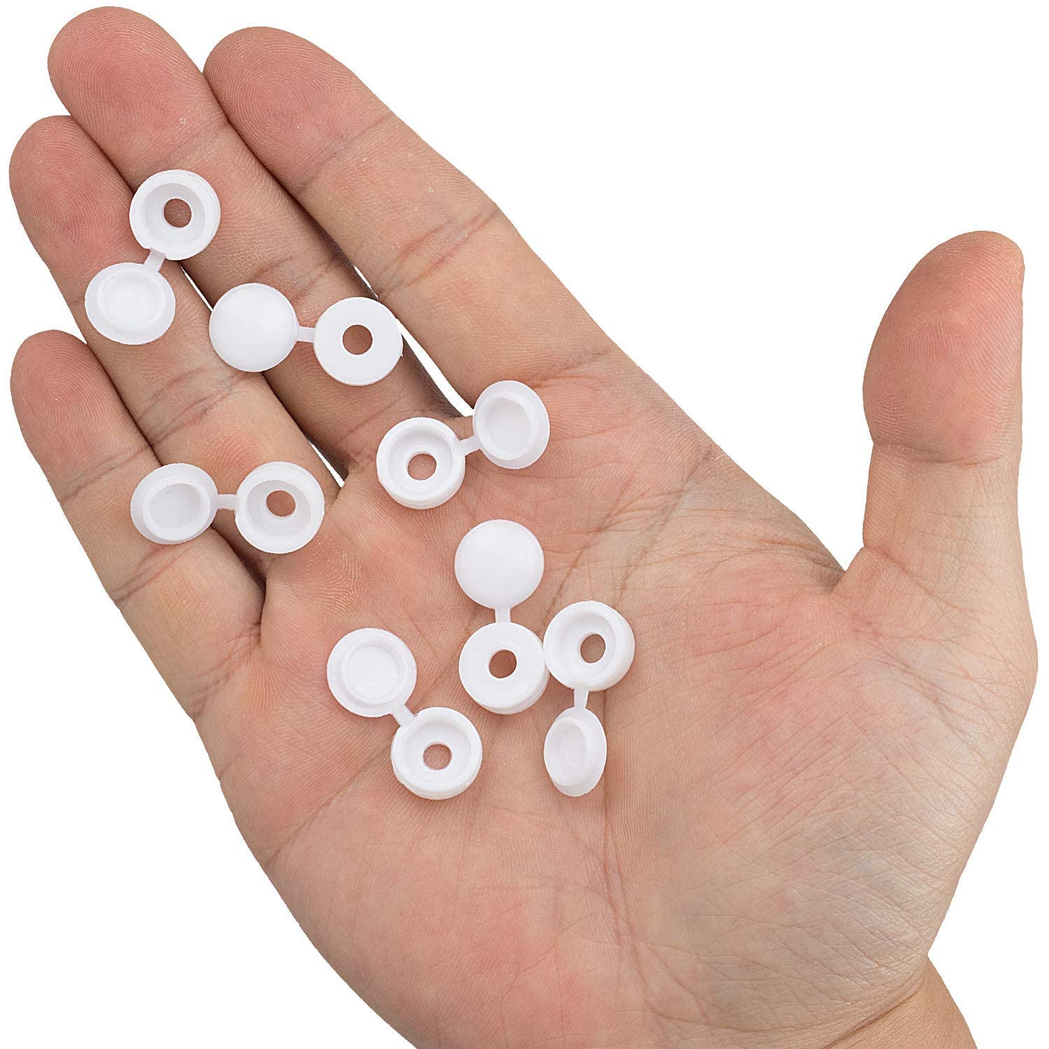White Hinged Plastic Screw Cap - Furniture Hardware Hinges recension och pris