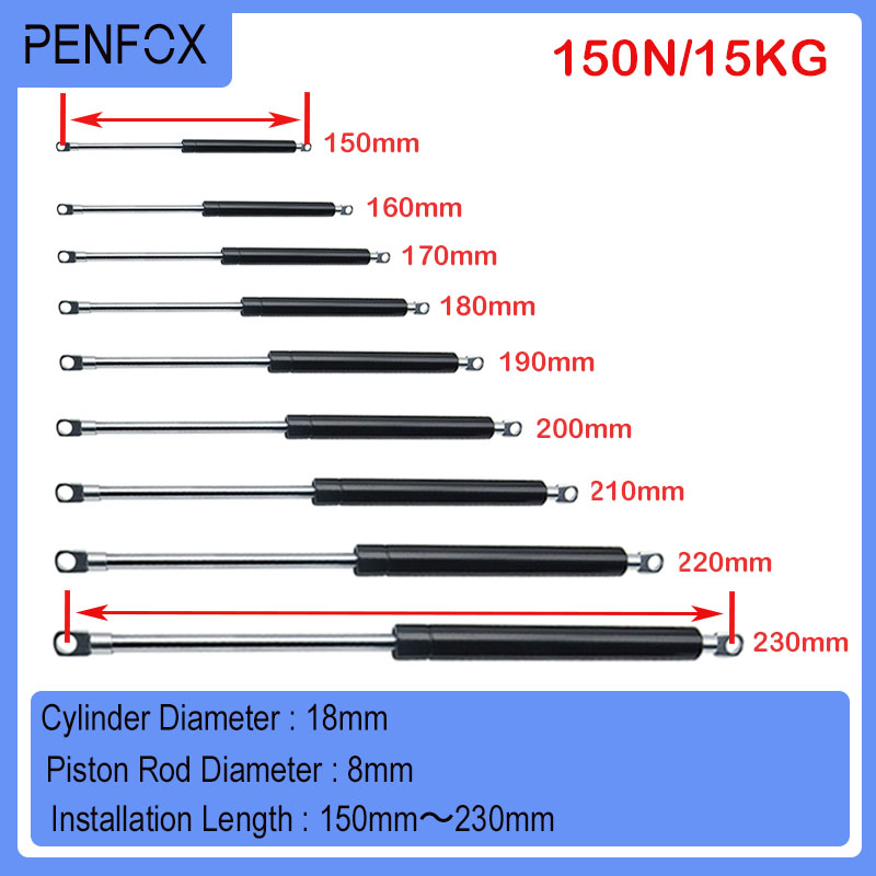 1PC 150-230mm 15kg/150N Car Hy - Furniture Hardware Hinges recension och pris